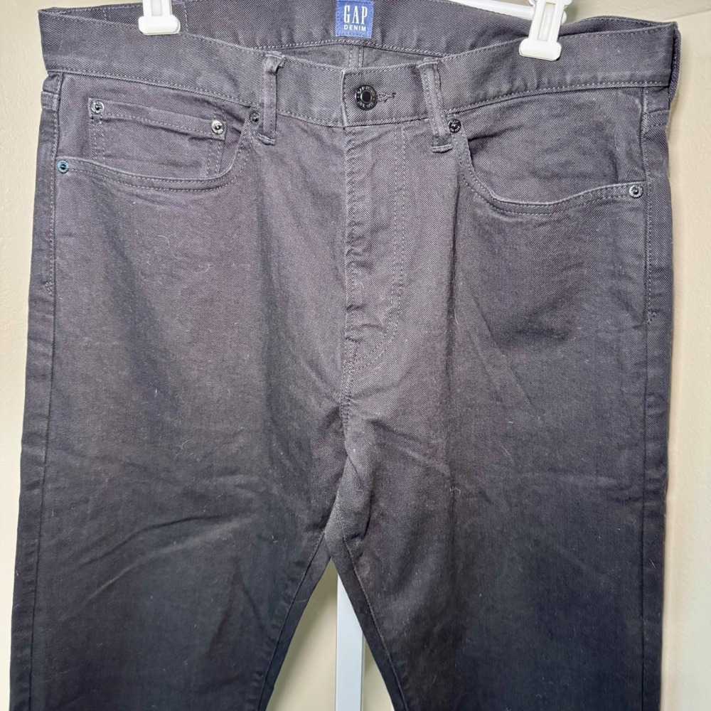 Gap Denim Athletic Taper Mens Jeans Black 34x34 Solid Stretch 1969 Gap For Good